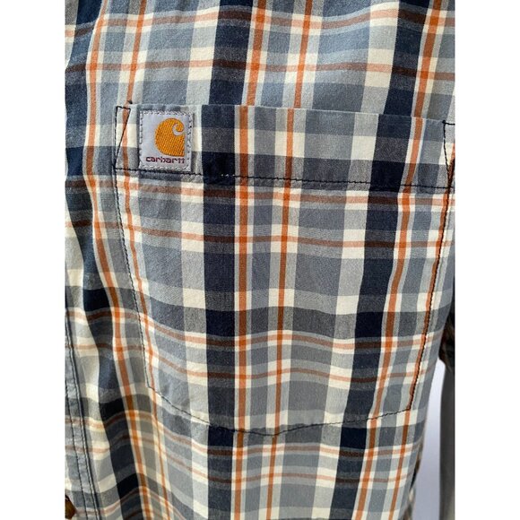 Carhartt Mens Relaxed Fit Plaid Short Sleeve Button-Up Shirt L - Picture 4 of 12